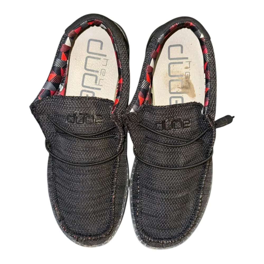 Hey Dude Wally Sox Jet Black Canvas Shoes Men’s Size 9 Women’s Size 10.5
